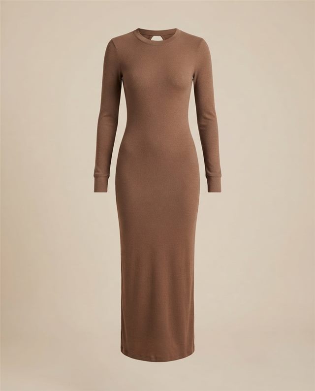 Ribbed knit maxi dress