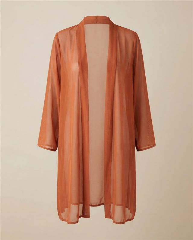 Chiffon longline kimono